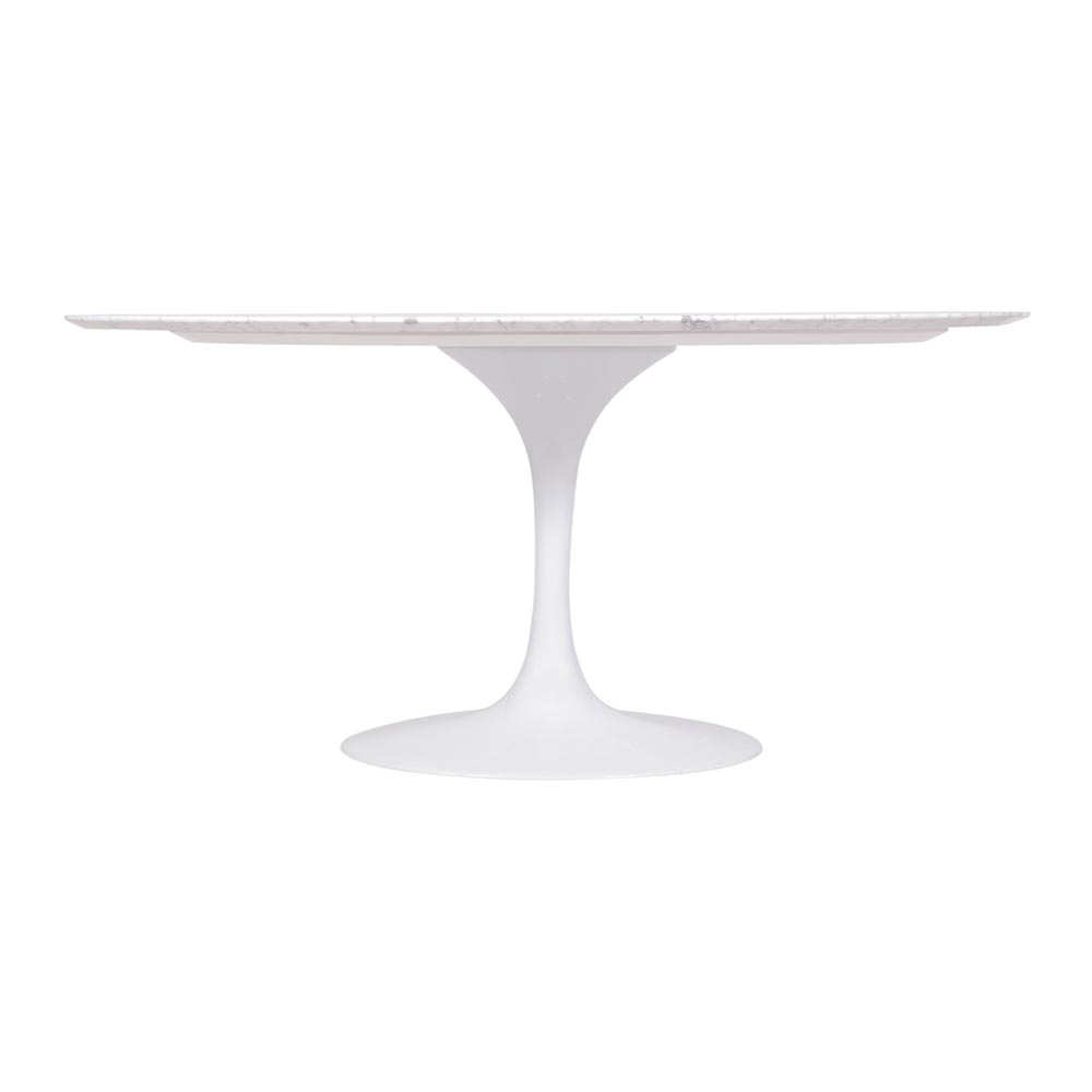 Mesa Saarinen Oval Carrara 180x100cm - Base Branca
