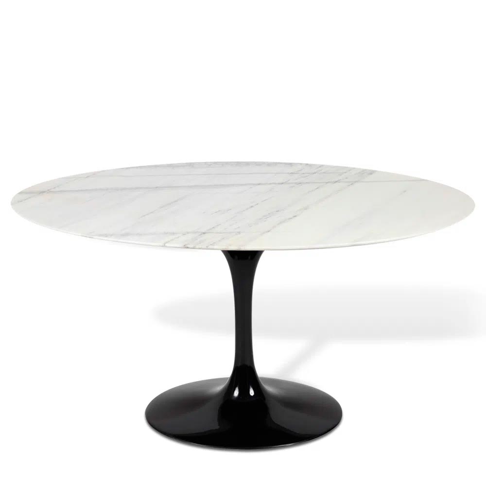 Mesa Saarinen Oval Espírito Santo 180x100cm - Base Preta