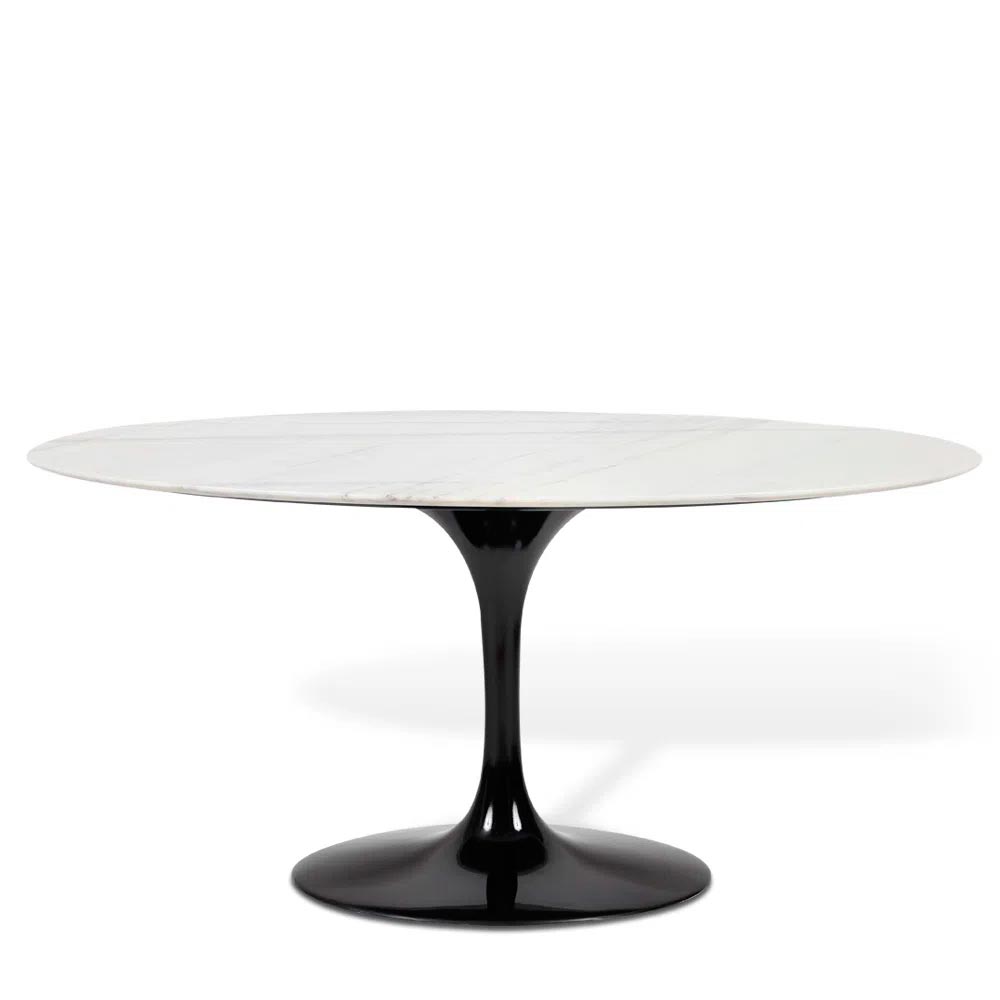 Mesa Saarinen Oval Espírito Santo 180x100cm - Base Preta