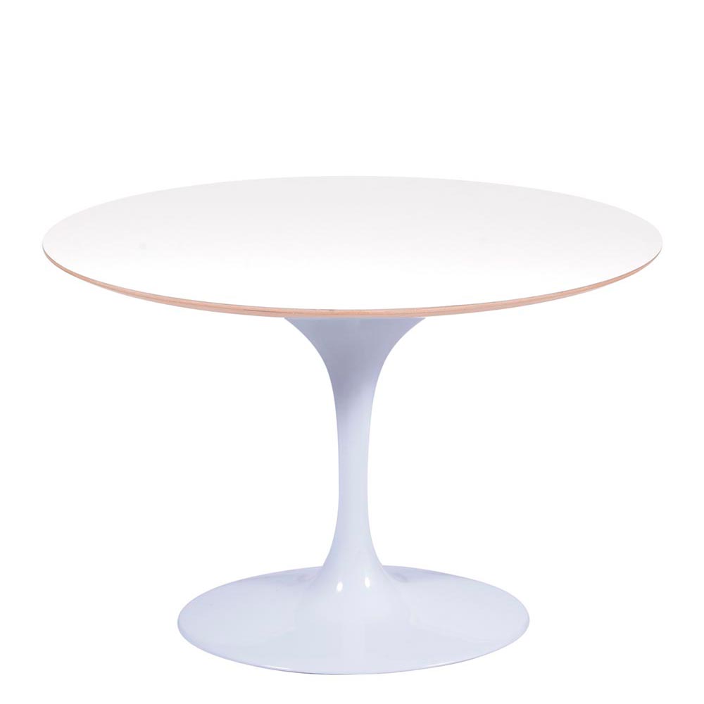 Mesa Saarinen Oval Fórmica Branca 235x122cm - Base Branca