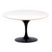Mesa Saarinen Oval Fórmica Branca 235x122cm - Base Preta