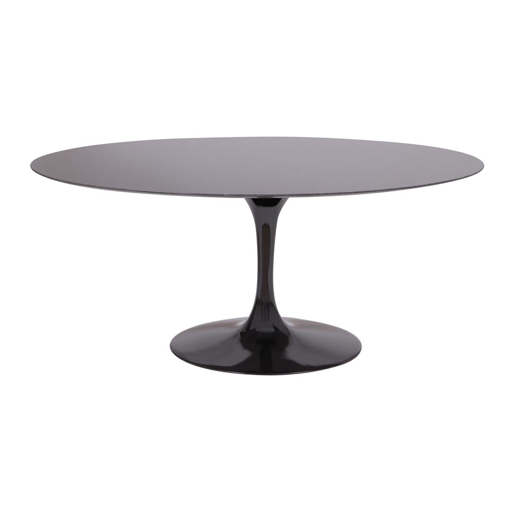 Mesa Saarinen Oval São Gabriel 198x122cm - Base Preta