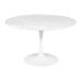Mesa Saarinen Redonda Carrara 124cm - Base Branca