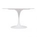 Mesa Saarinen Redonda Carrara 124cm - Base Branca