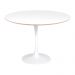 Mesa Saarinen Redonda Fórmica Branca 124 cm - Base Branca
