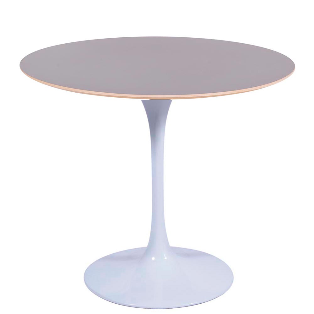 Mesa Saarinen Redonda Fórmica Preta 137cm - Base Branca