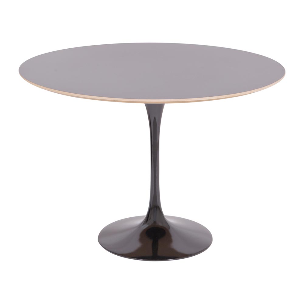 Mesa Saarinen Redonda Fórmica Preta 137cm - Base Preta