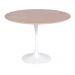 Mesa Saarinen Redonda Imbuia 100cm - Base Branca