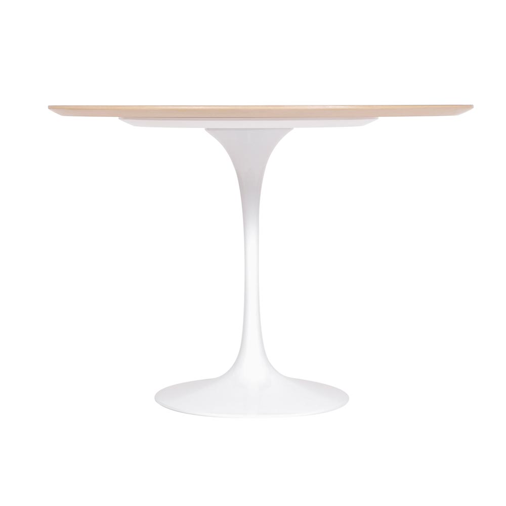 Mesa Saarinen Redonda Imbuia 100cm - Base Branca
