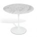 Mesa Saarinen Tulip Jantar Carrara 124cm Base Branca