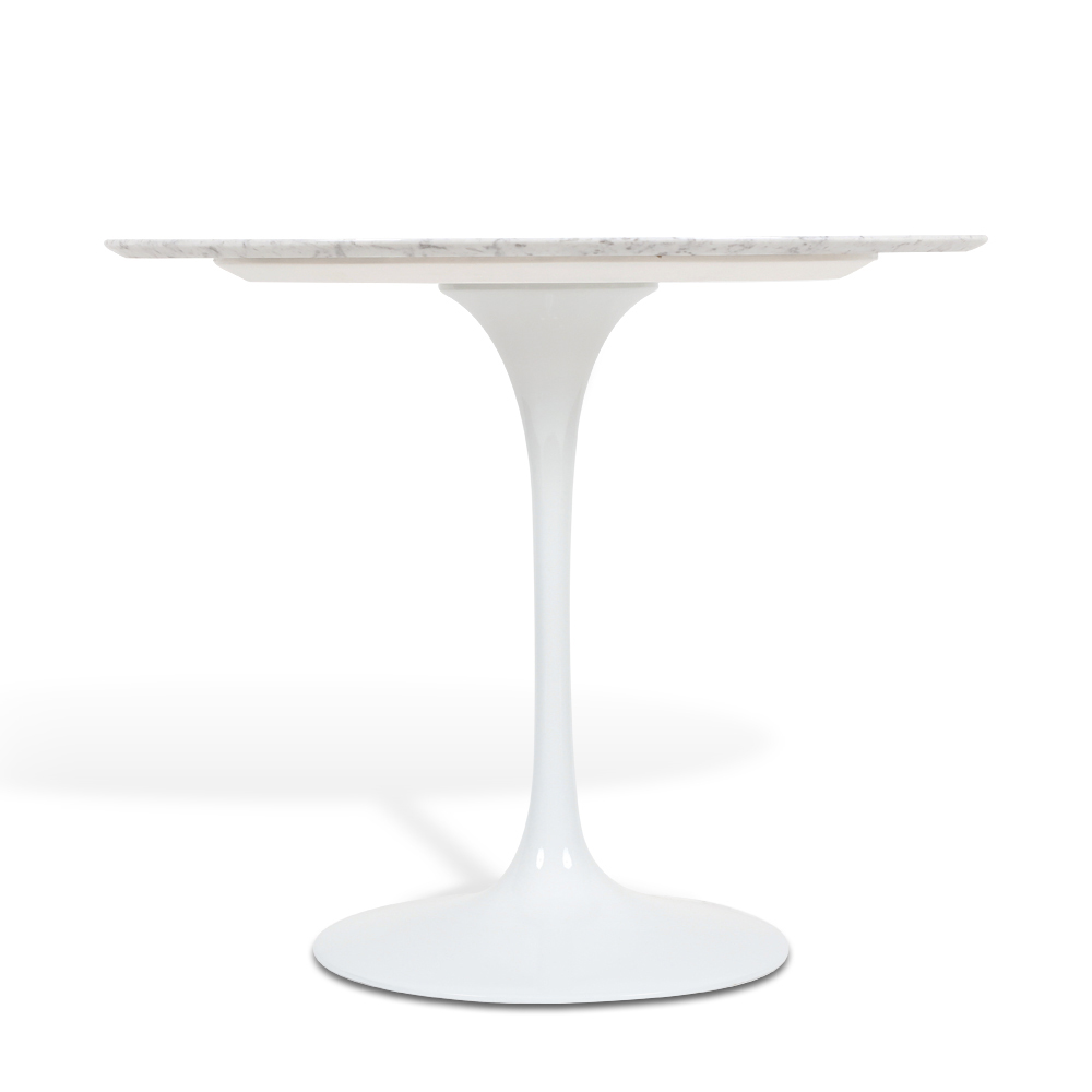 Mesa Saarinen Tulip Jantar Carrara 137cm Base Branca