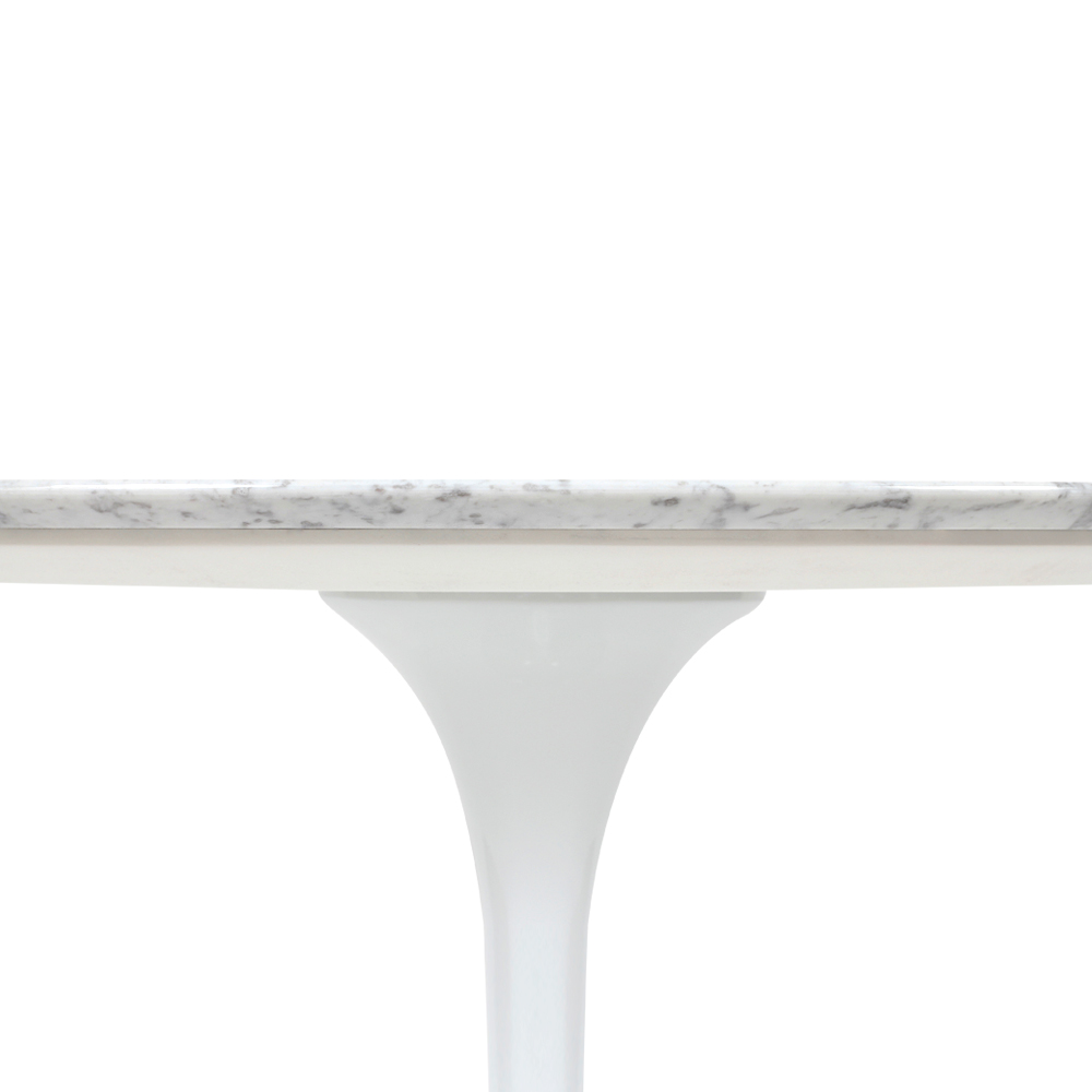 Mesa Saarinen Tulip Jantar Carrara 137cm Base Branca