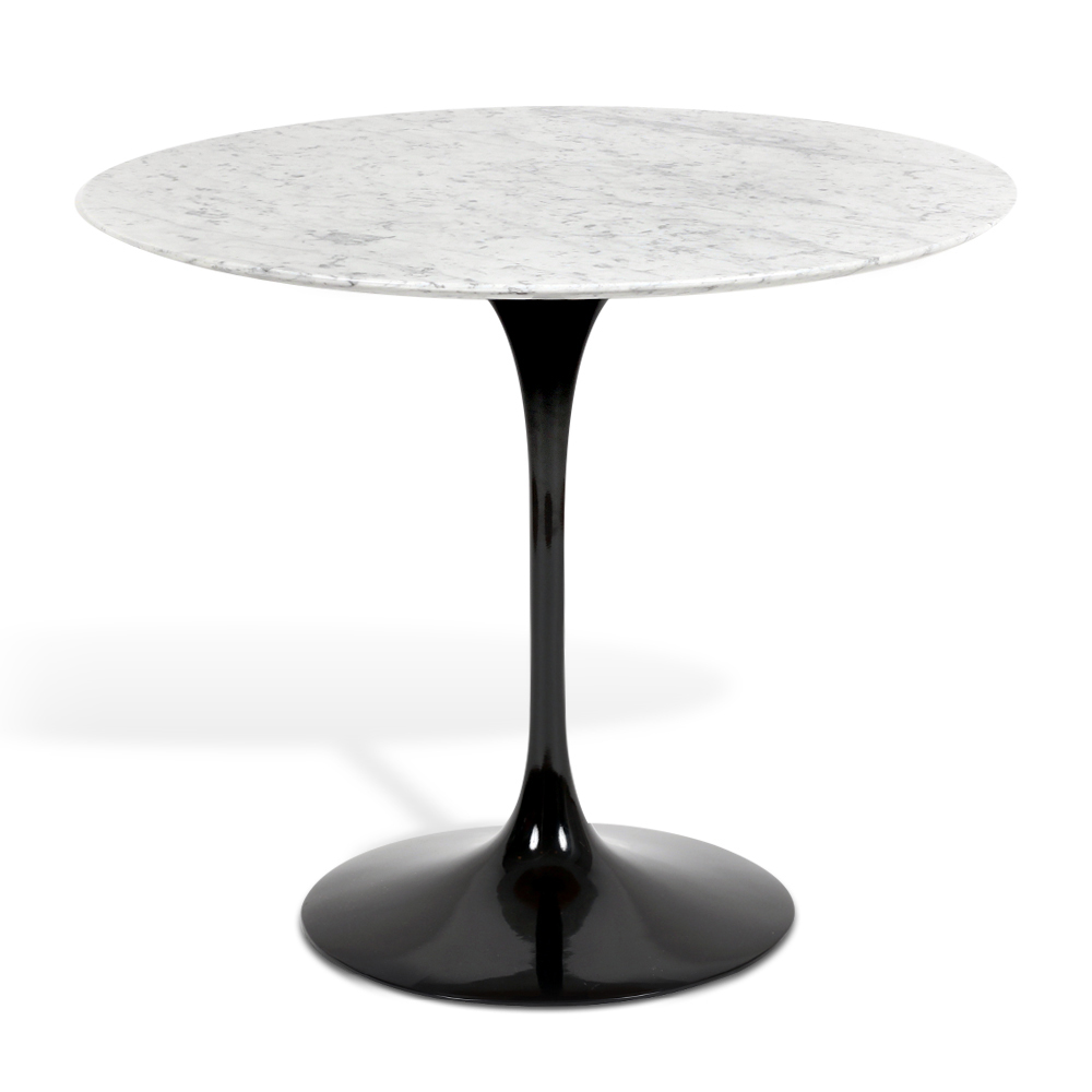 Mesa Saarinen Tulip Jantar Carrara 137cm Base Preta