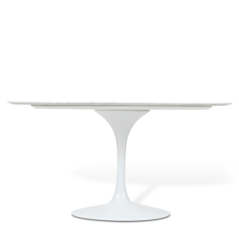 Mesa Saarinen Tulip Jantar Carrara 160x90cm Base Branca