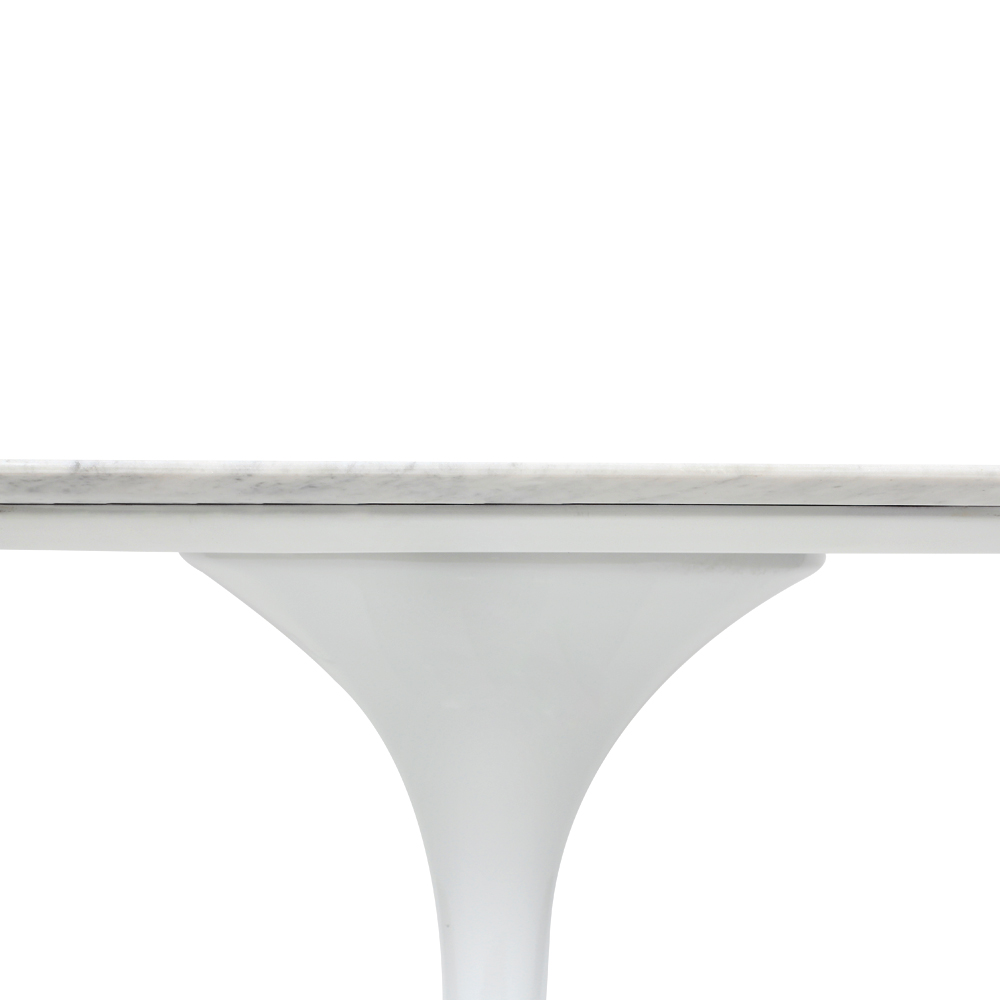 Mesa Saarinen Tulip Jantar Carrara 160x90cm Base Branca