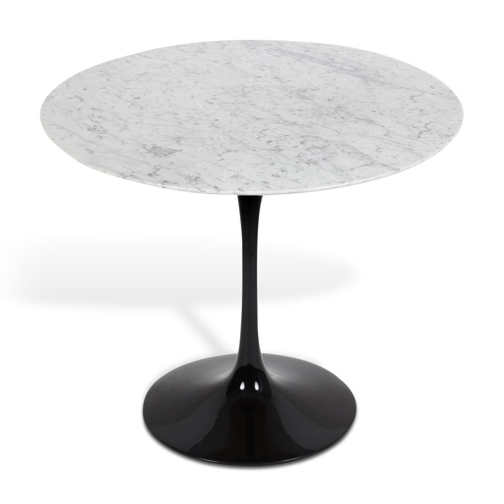 Mesa Saarinen Tulip Jantar Carrara 90cm Base Preta