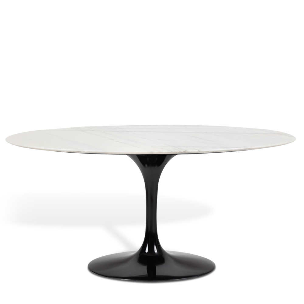 Mesa Saarinen Tulip Jantar Espírito Santo 198x122cm Base Preta