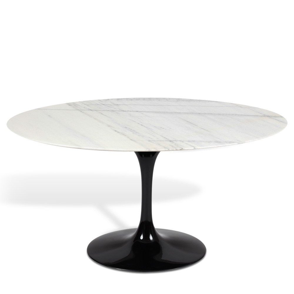 Mesa Saarinen Tulip Jantar Espírito Santo 198x122cm Base Preta
