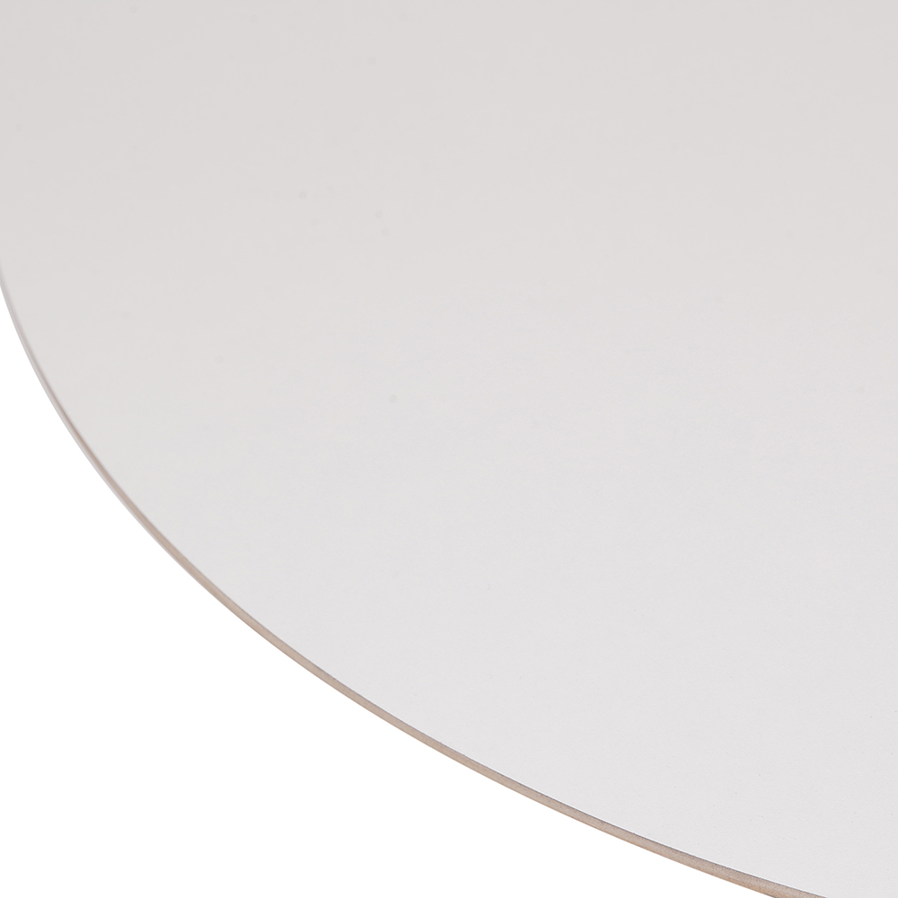 Mesa Saarinen Tulip Lateral Formica Branca 51cm Base Branca