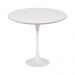 Mesa Saarinen Tulip Lateral Formica Branca 51cm Base Branca