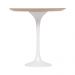 Mesa Saarinen Tulip Lateral Freijó 51cm Base Branca