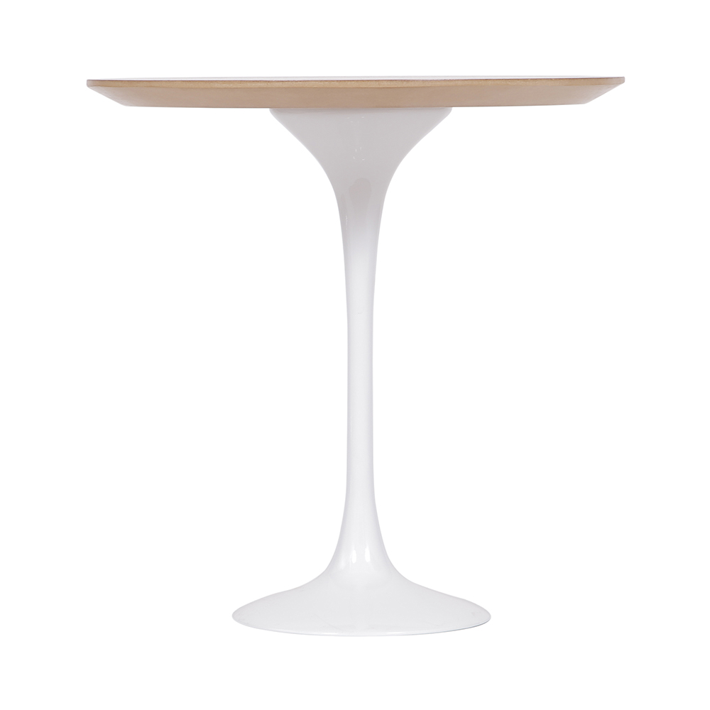 Mesa Saarinen Tulip Lateral Freijó 51cm Base Branca