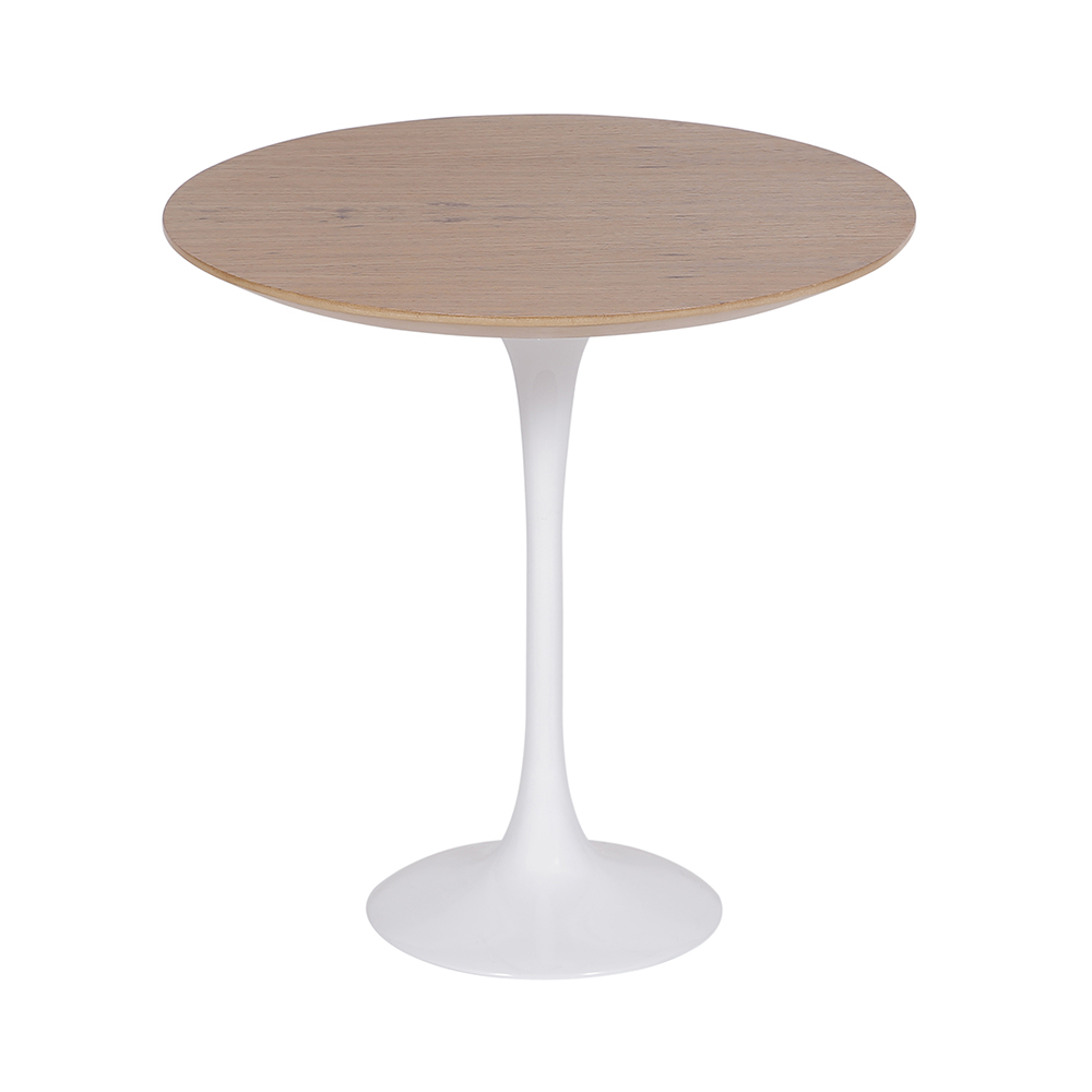 Mesa Saarinen Tulip Lateral Freijó 51cm Base Branca