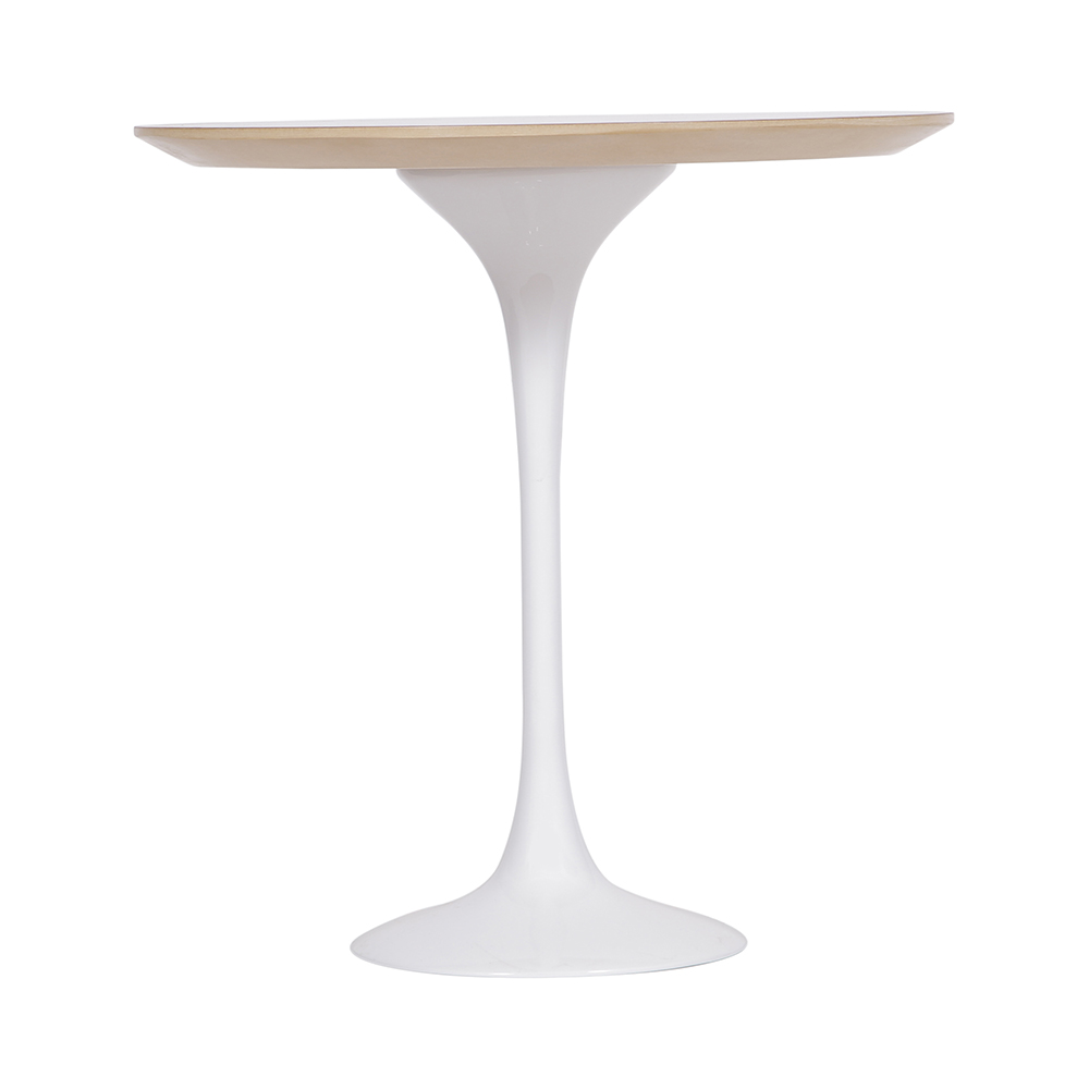 Mesa Saarinen Tulip Lateral Imbuia 51cm Base Branca