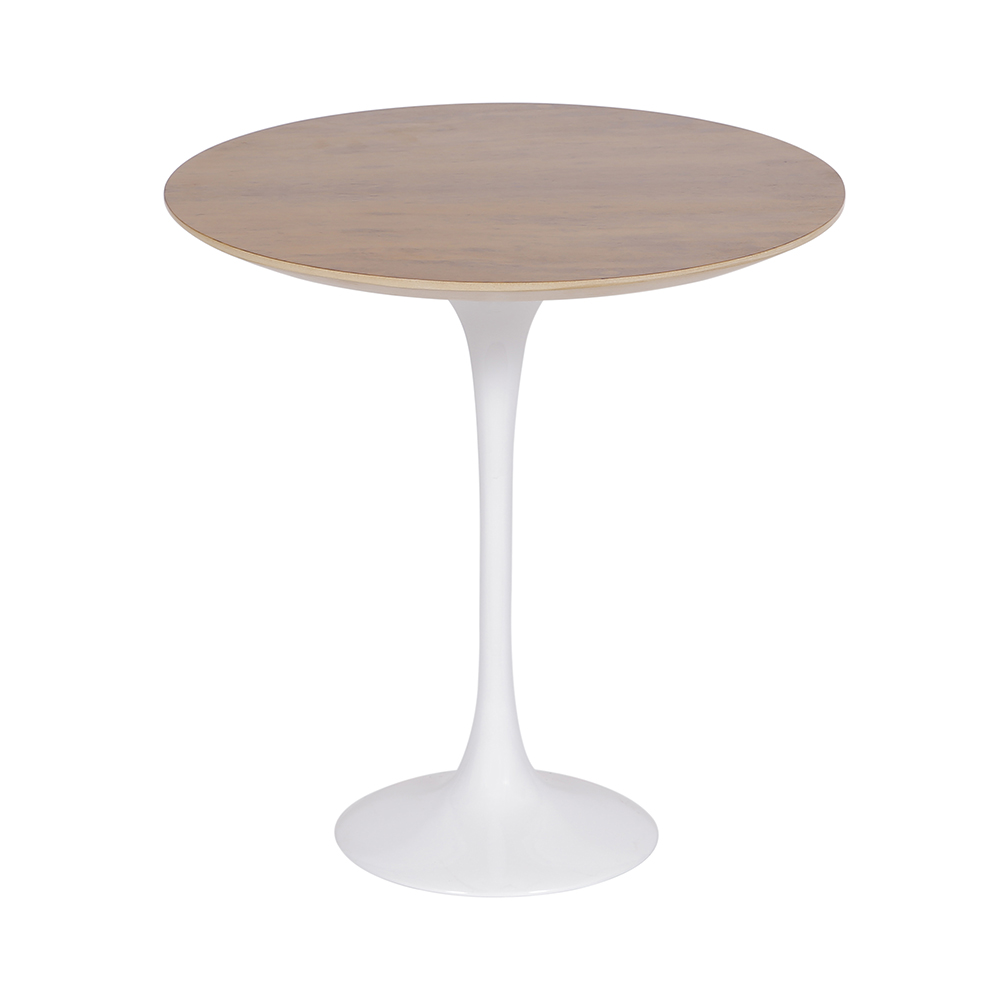 Mesa Saarinen Tulip Lateral Imbuia 51cm Base Branca