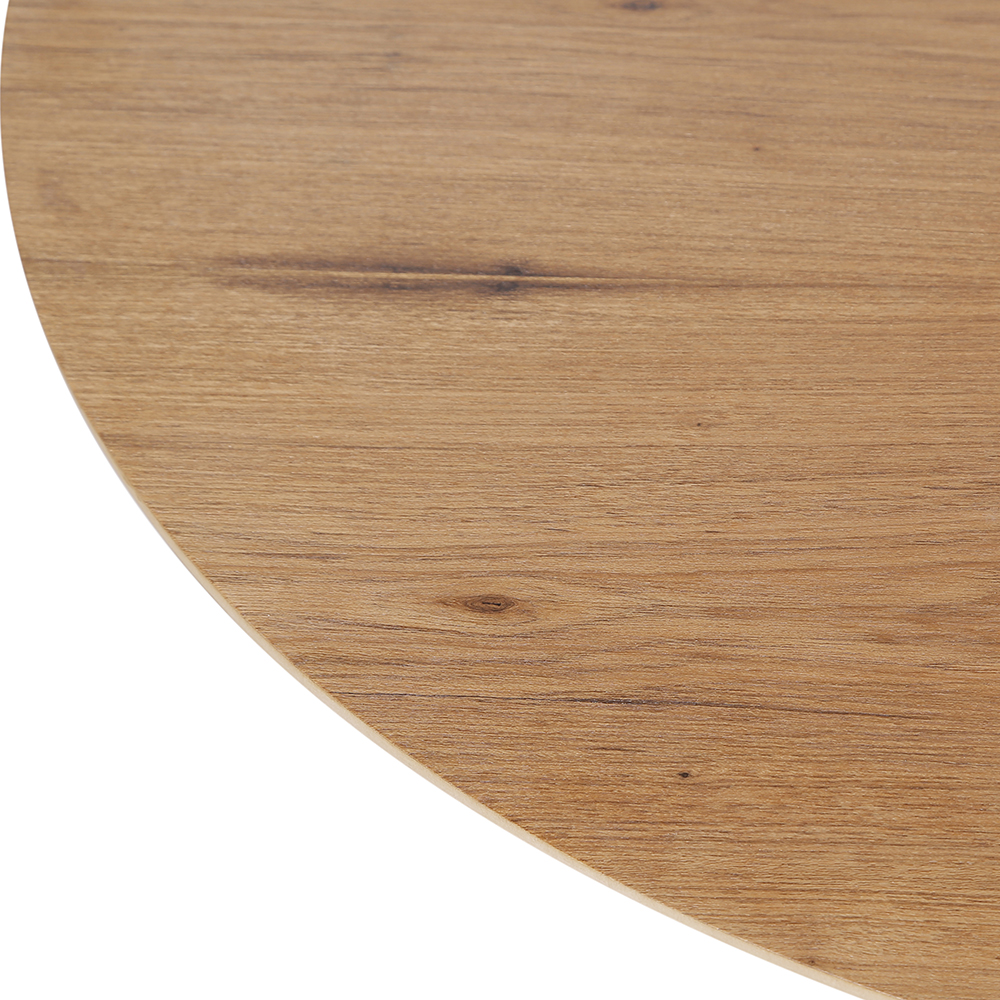 Mesa Saarinen Tulip Lateral Oval Freijó 57x38cm Base Preta