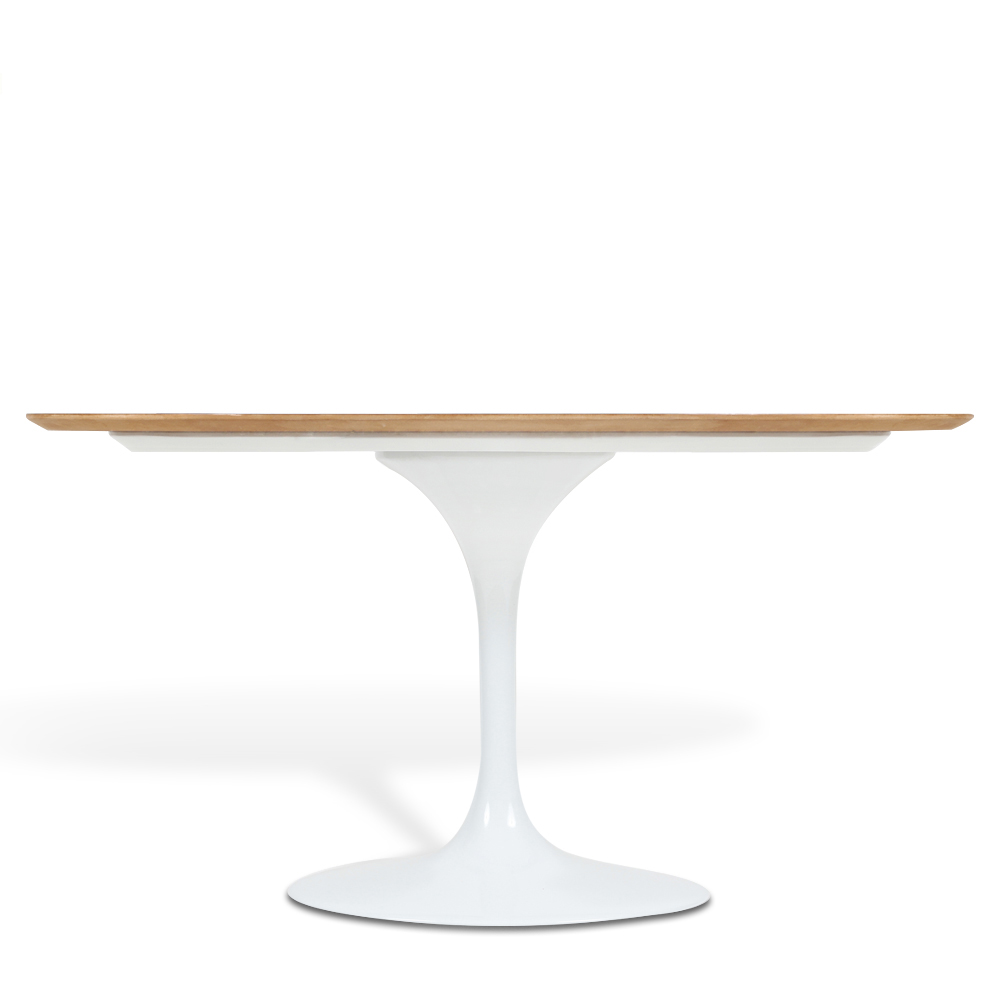 Mesa Saarinen Tulip Oval Imbuia 235x122cm Base Branca