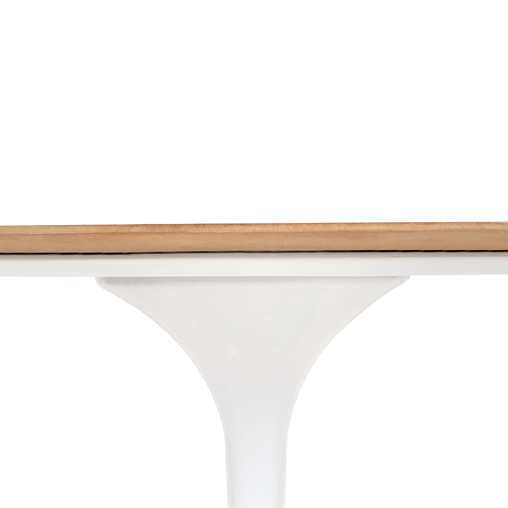 Mesa Saarinen Tulip Oval Imbuia 235x122cm Base Branca