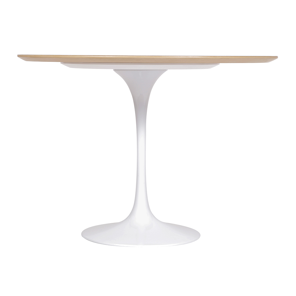 Mesa Saarinen Tulip Redonda Formica Branca 90cm Base Branca
