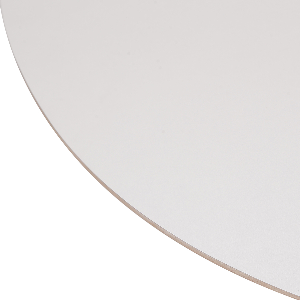 Mesa Saarinen Tulip Redonda Formica Branca 90cm Base Branca