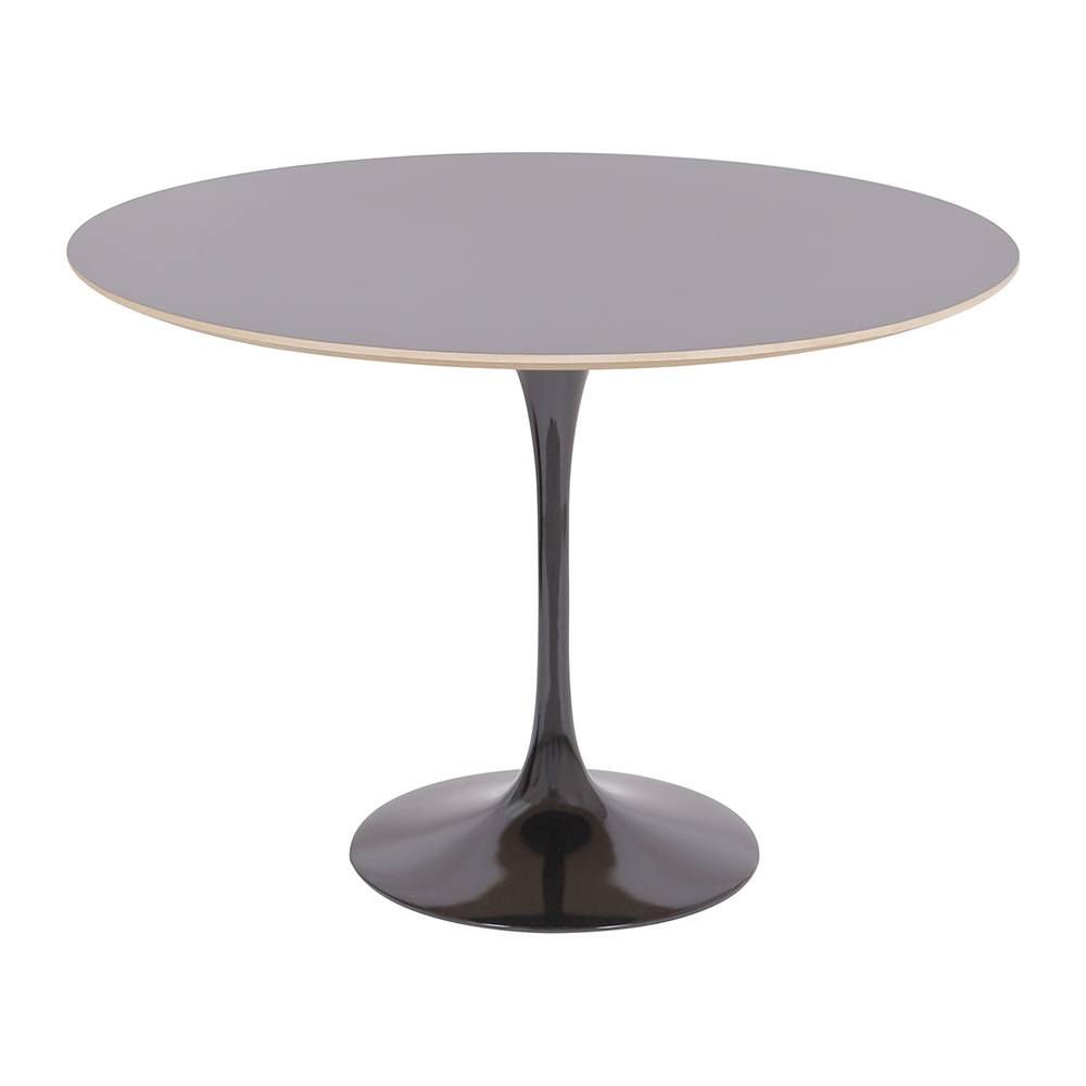 Mesa Saarinen Tulip Redonda Formica Preta 90cm Base Preta