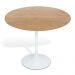 Mesa Saarinen Tulip Redonda Freijó 107cm Base Branca