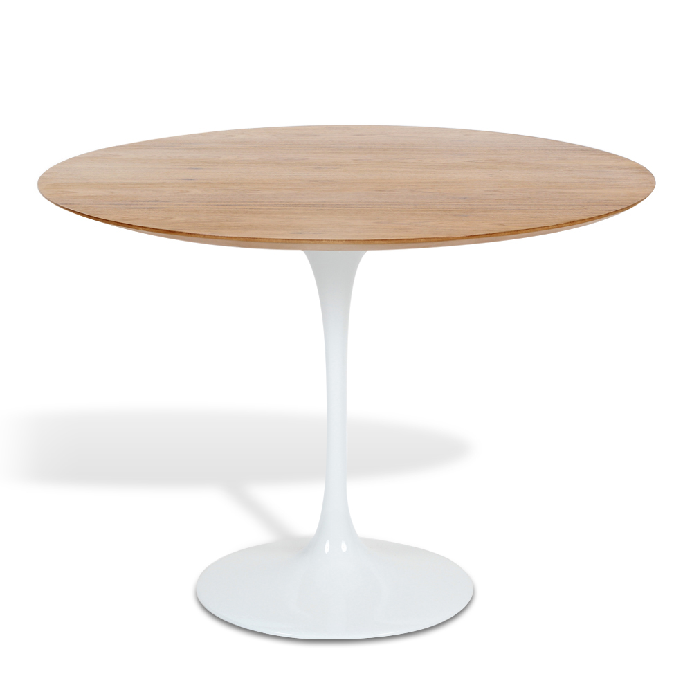 Mesa Saarinen Tulip Redonda Freijó 137cm Base Branca