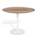 Mesa Saarinen Tulip Redonda Imbuia 90cm Base Branca