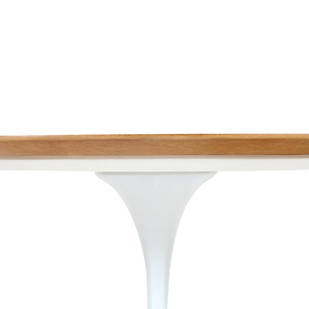 Mesa Saarinen Tulip Redonda Imbuia 90cm Base Branca