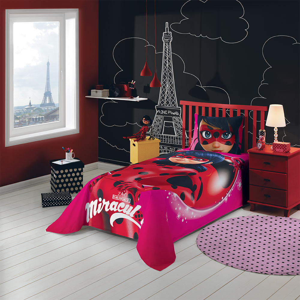 Jogo de Cama Solteiro Laydbug Rosa com 2 peças Lepper
