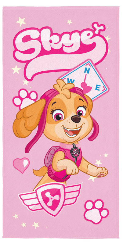 Toalha Aveludada Estampada Patrulha Canina menina - Lepper