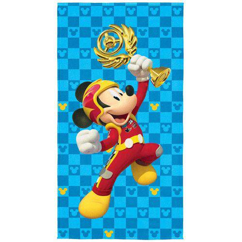 Toalha Aveludada Transfer Mickey Aventura Sobre Rodas 70 cm x 1,40 m Com 1 peça- Lepper