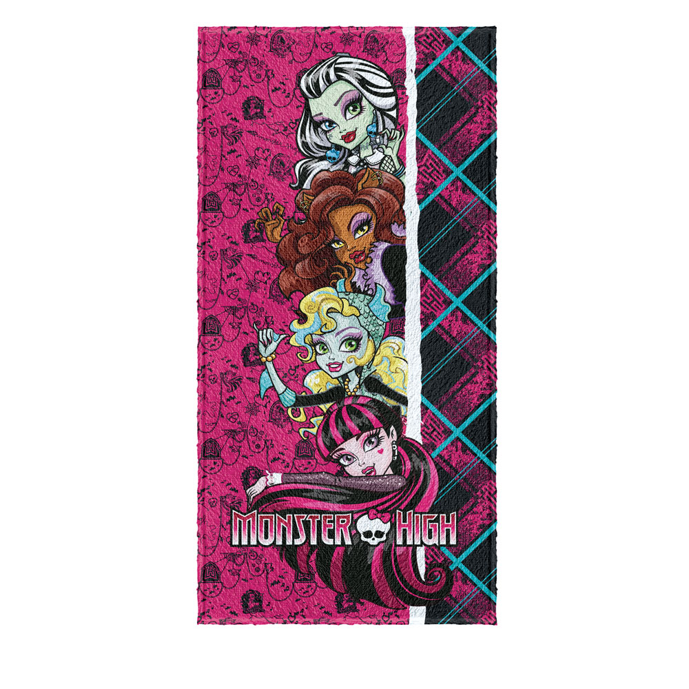 Toalha de Banho Felpuda Estampada Monster High A
