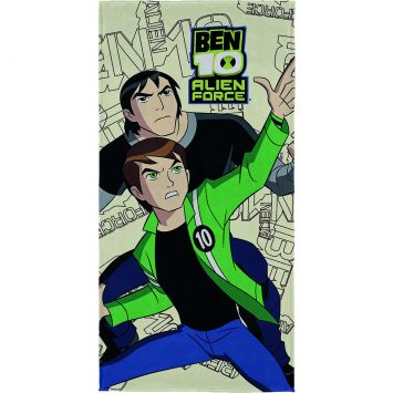 Toalha de banho Felpuda Ben 10 Alien Force   Fundo Bege