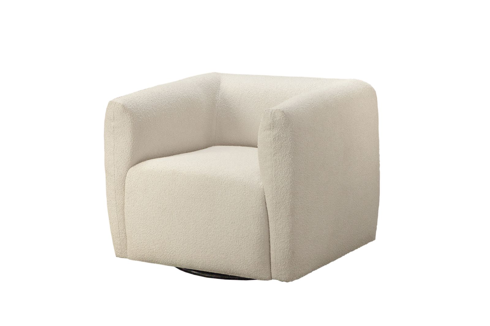 Poltrona Giratória decorativa para sala Linho Lindecor Prime Cor Marfim