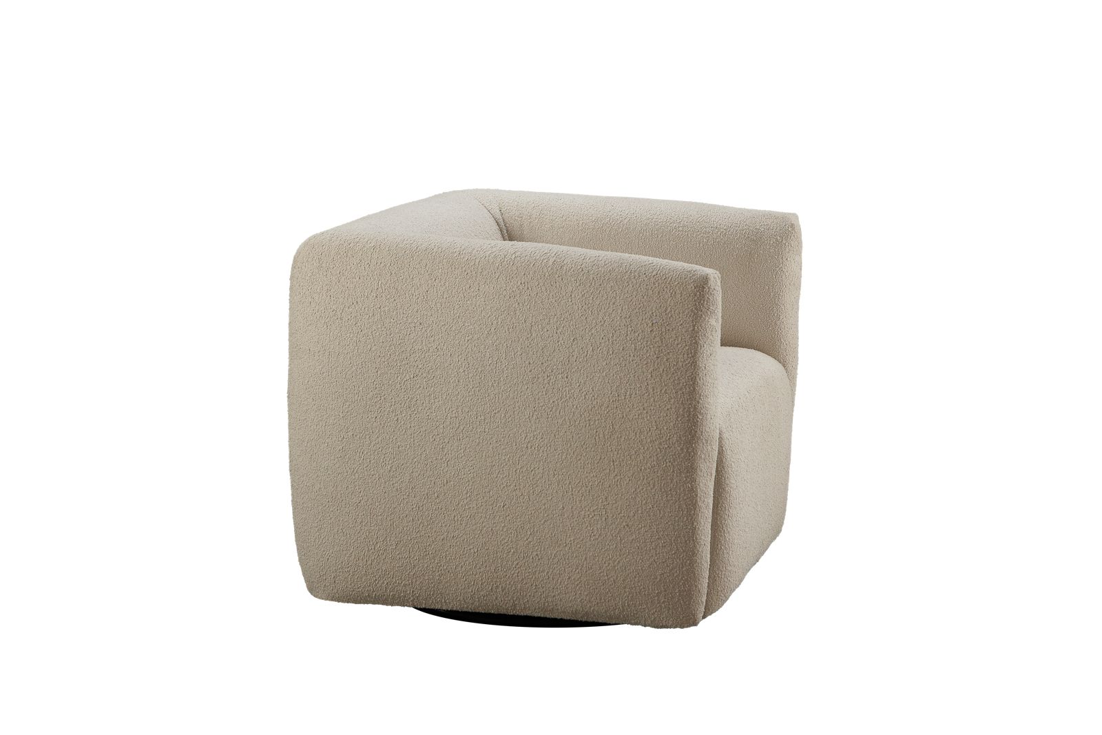 Poltrona Giratória decorativa para sala Linho Lindecor Prime Cor Marfim