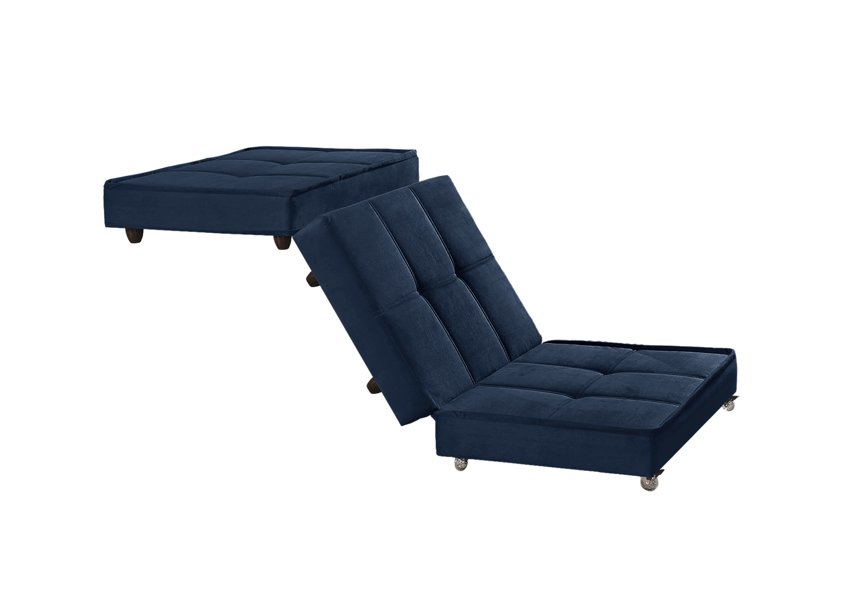 Puff Cama Solteiro Dobravel Com Rodízios Lindecor cor Azul