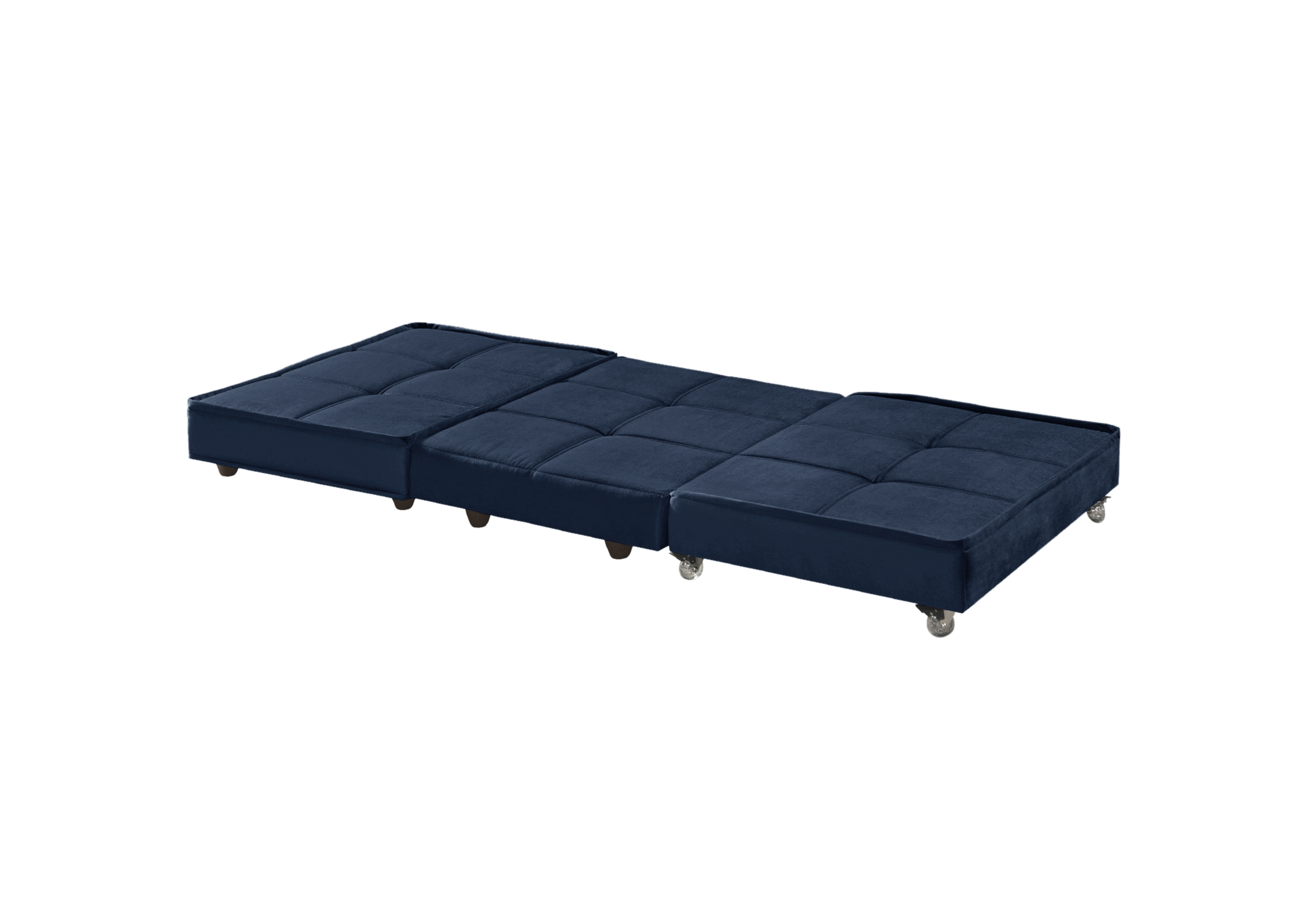 Puff Cama Solteiro Dobravel Com Rodízios Lindecor cor Azul