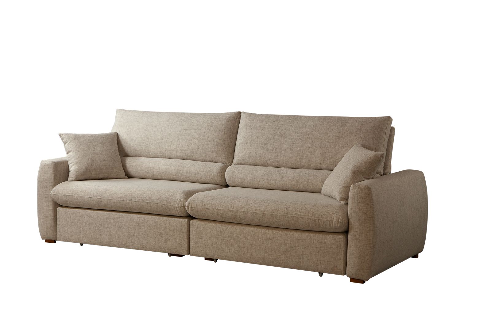 Sofá Retrátil e Reclinável Com Molas Ensacadas 2,40m Harmony Lindecor Cor Bege