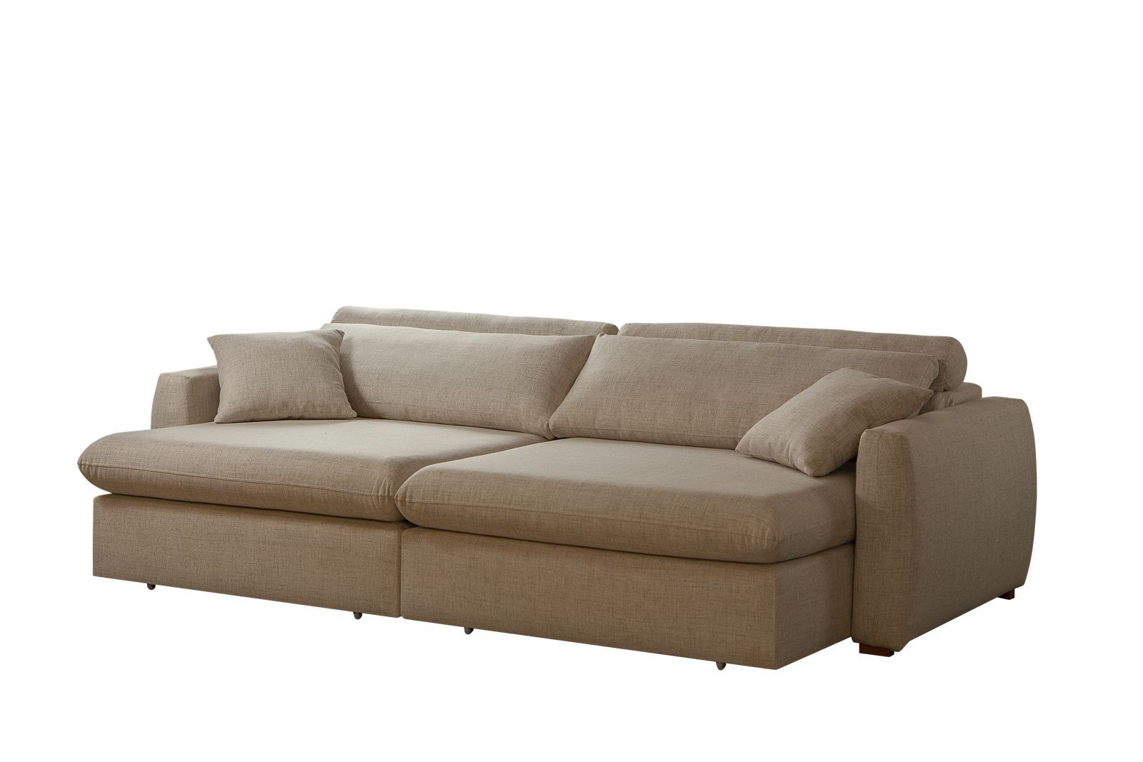 Sofá Retrátil e Reclinável Com Molas Ensacadas 2,40m Harmony Lindecor Cor Bege